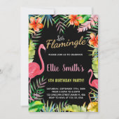 Zwart Rood Groen Flamingo Verjaardag Uitnodigingen (Voorkant)