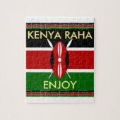 Zwart Rood Groen: Mooi Kenia Vlag Art Design Legpuzzel (Verticaal)