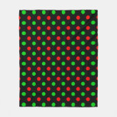 Zwart Rood Groen Stippen Design Fleece Deken (Voorkant)