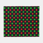 Zwart Rood Groen Stippen Design Fleece Deken (Voorkant (Horizontaal))