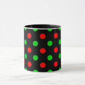 Zwart Rood Groen Stippen Design  Mok (Midden)