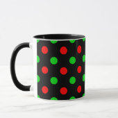 Zwart Rood Groen Stippen Design  Mok (Links)