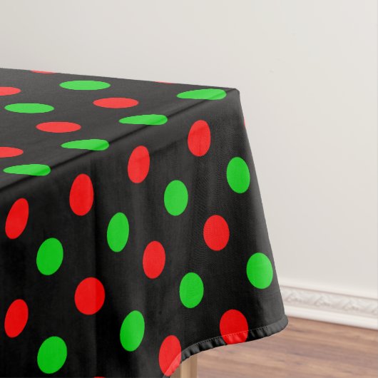 Zwart Rood Groen Stippen Design Tafelkleed (Voorbeeld)