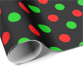Zwart rood groen stippen ontwerp cadeaupapier (Rol Hoek)