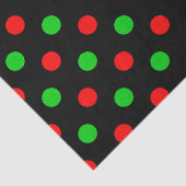 Zwart rood groen stippen ontwerp  tissuepapier (Detail)