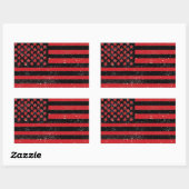 Zwart rood grunge Amerikaanse vlag Rechthoekige Sticker (Vel)