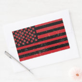 Zwart rood grunge Amerikaanse vlag Rechthoekige Sticker (Envelop)