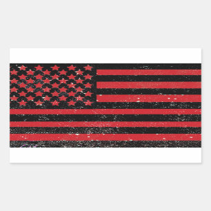 Zwart rood grunge Amerikaanse vlag Rechthoekige Sticker
