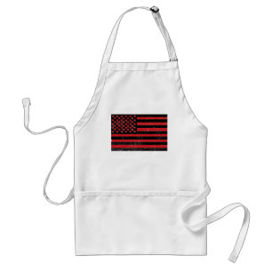 Zwart rood grunge Amerikaanse vlag Standaard Schort
