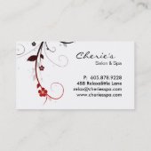 Zwart rood haar/Nail Salon visitekaartje (Achterkant)