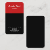 Zwart rood handschrift minimalistisch modern visitekaartje (Voorkant / Achterkant)