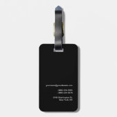 Zwart Rood Handschrift Monogram Naam Minimalist Bagagelabel (Achterkant verticaal)