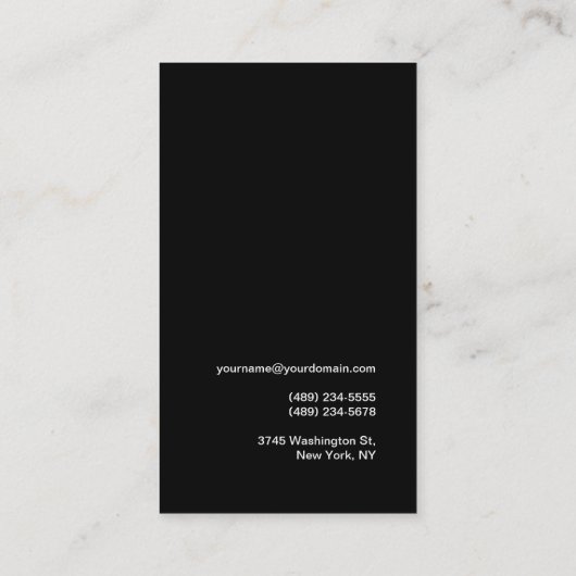 Zwart Rood Handschrift Monogram Naam Minimalist Visitekaartje (Achterkant)