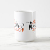 Zwart & Rood Happy Thanksgiving Typografie Design Mok (Center)