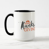 Zwart & Rood Happy Thanksgiving Typografie Design Mok (Links)