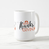 Zwart & Rood Happy Thanksgiving Typografie Design Mok (Voorkant rechts)