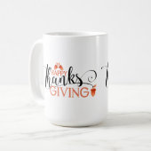 Zwart & Rood Happy Thanksgiving Typografie Design Mok (Voorkant links)