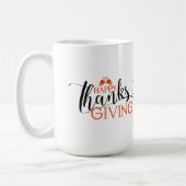 Zwart & Rood Happy Thanksgiving Typografie Design Mok (Links)