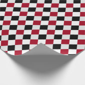 Zwart-rood Harlequin Diamond Pattern Cadeaupapier (Hoek)
