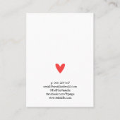 Zwart Rood Hart Gemaakt Met Liefde Oorbel Display Visitekaartje (Achterkant)