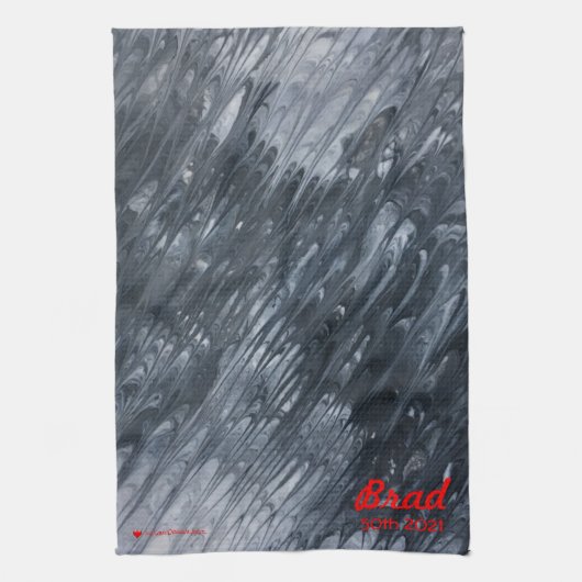 Zwart rood hart Minimale originele tuinkit Theedoek (Verticaal)