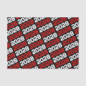 Zwart & Rood Herhalend Klasse Jaar Afstuderen Tissuepapier (Voorkant)