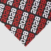 Zwart & Rood Herhalend Klasse Jaar Afstuderen Tissuepapier (Detail)