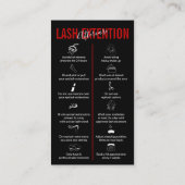 Zwart Rood Icoon Make-up Lash Verlenging Nazorg Visitekaartje (Achterkant)