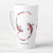 Zwart & Rood Japans Koi Fish Artistic Latte Mok (Linkerhoek)