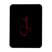 Zwart rood Jouw naam minimalistisch modern kalligr Magneet (Verticaal)