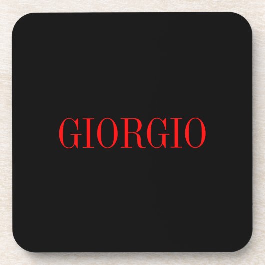 Zwart rood Jouw naam minimalistisch persoonlijk mo Bier Onderzetter (Voorkant)