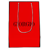 Zwart rood Jouw naam minimalistisch persoonlijk mo Medium Cadeauzakje (Achterkant)