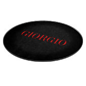 Zwart rood Jouw naam minimalistisch persoonlijk mo Snijplank (Hoek)