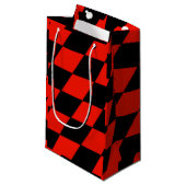 Zwart-rood Klein Cadeauzakje (Voorkant Gekanteld)