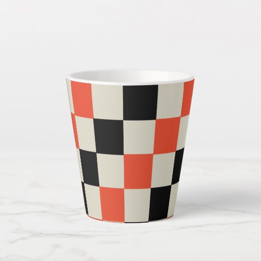 Zwart-rood Latte Mok (Voorkant)