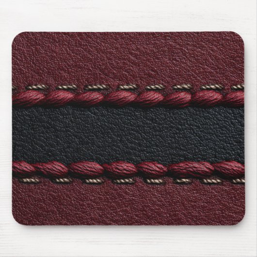 Zwart & rood leereffect muismat (Voorkant)