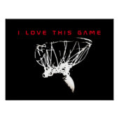 Zwart & Rood Liefde Basketbal Spel Perfect Poster (Voorkant)