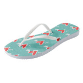 Zwart & rood liefdeshart Flip Flops (Schuin)
