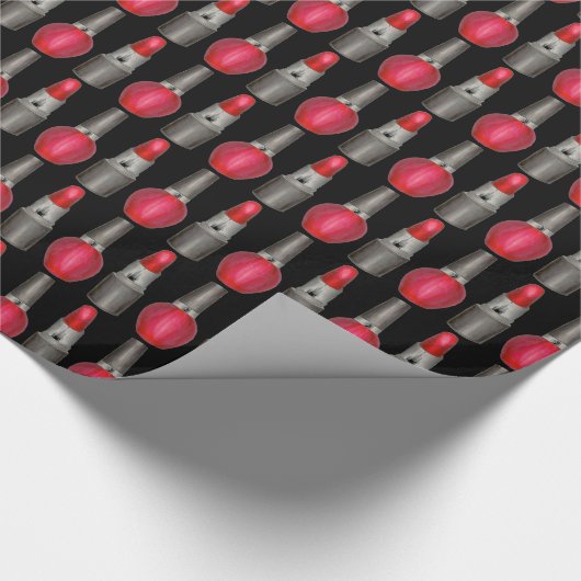 Zwart Rood Make-up Lippenstift Nagellak Cosmetica Cadeaupapier (Hoek)