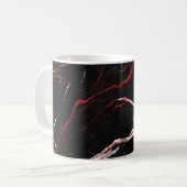 Zwart rood marmer koffiemok (Voorkant links)