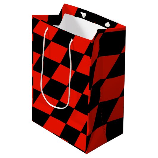 Zwart-rood Medium Cadeauzakje (Voorkant Gekanteld)