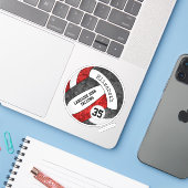 Zwart Rood Meisjes Volleybal Een School Mascotte N Sticker (Laptop met iPhone)
