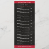 Zwart, rood menu (Achterkant)