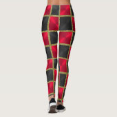Zwart-rood met gouden pleinen leggings (Achterkant)