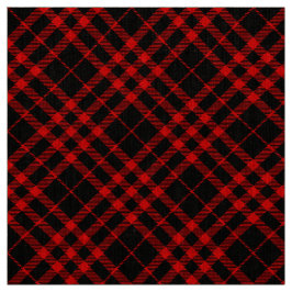 Zwart-rood met speldenpatroon Tartan Stof