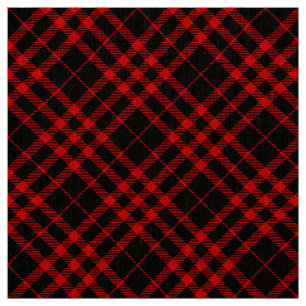 Zwart-rood met speldenpatroon  Tartan Stof