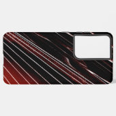 Zwart-rood met witte lijnen samsung galaxy hoesje (Linkerkant)