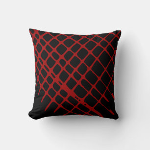 Zwart & rood minimalistisch abstract ontwerp kussen