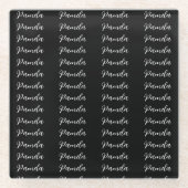 Zwart-rood minimalistisch Naam toevoegen Persoonli Glazen Onderzetter (Voorkant)