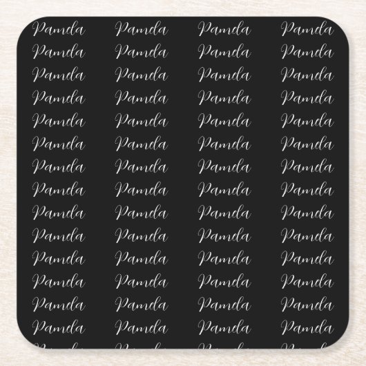 Zwart-rood minimalistisch Naam toevoegen Persoonli Kartonnen Onderzetters (Voorkant)